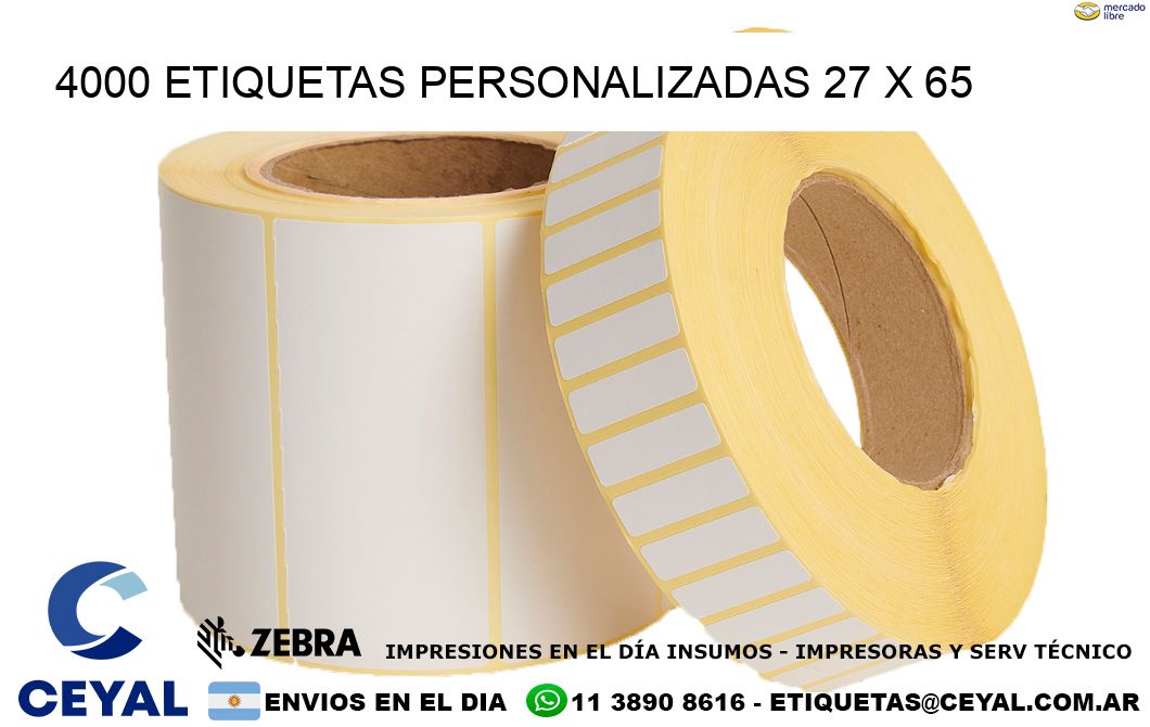 4000 ETIQUETAS PERSONALIZADAS 27 x 65