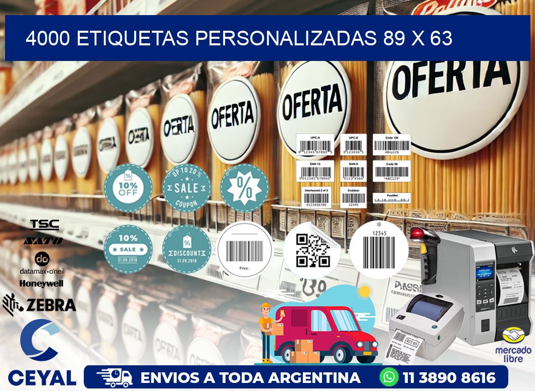 4000 ETIQUETAS PERSONALIZADAS 89 x 63
