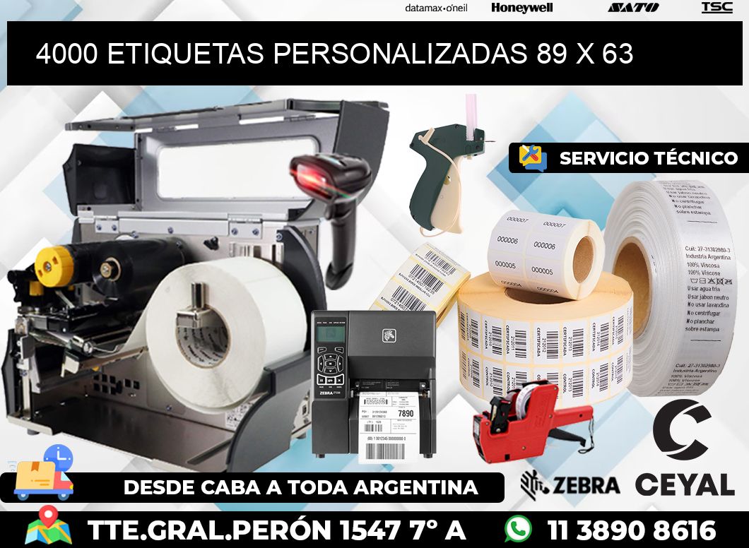 4000 ETIQUETAS PERSONALIZADAS 89 x 63