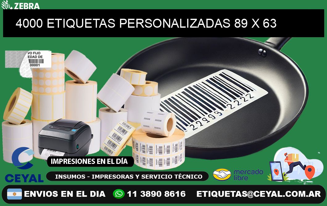 4000 ETIQUETAS PERSONALIZADAS 89 x 63