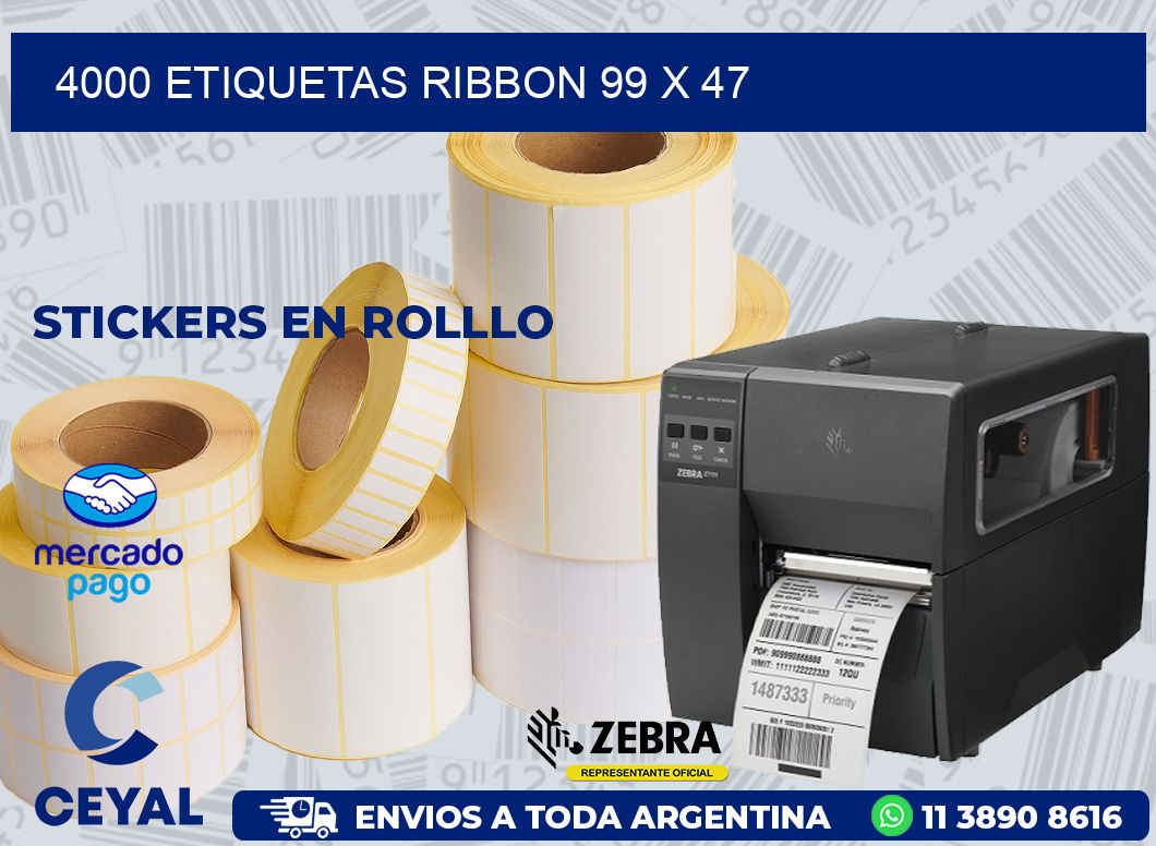 4000 ETIQUETAS RIBBON 99 x 47