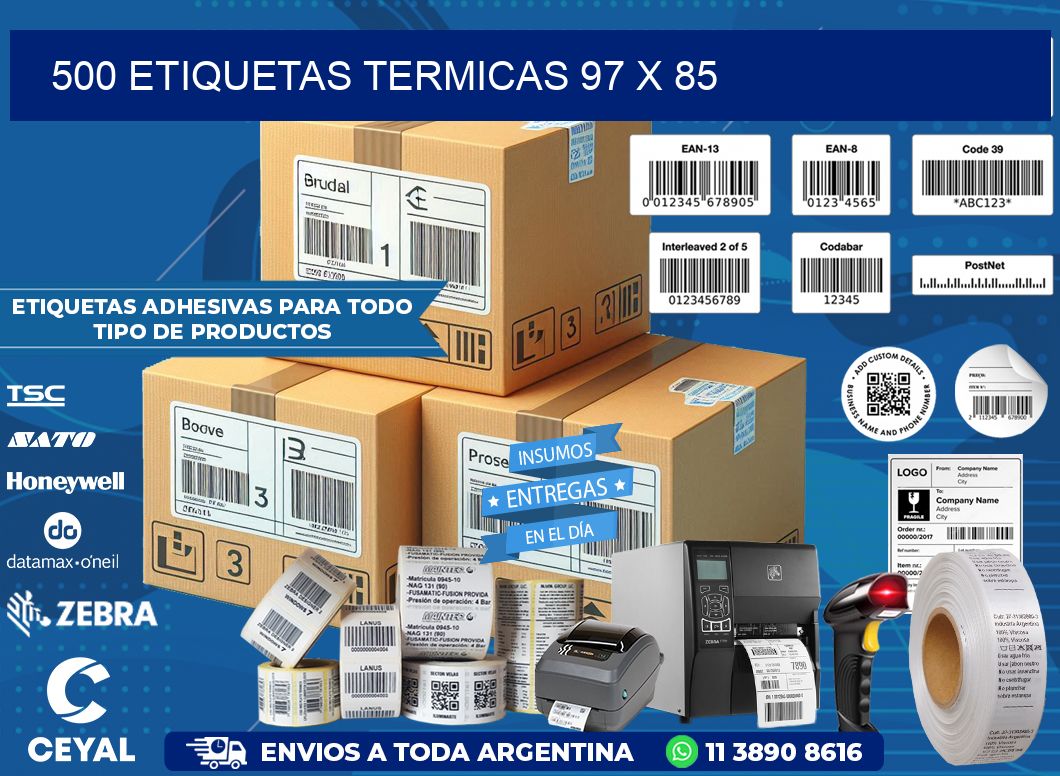 500 ETIQUETAS TERMICAS 97 x 85