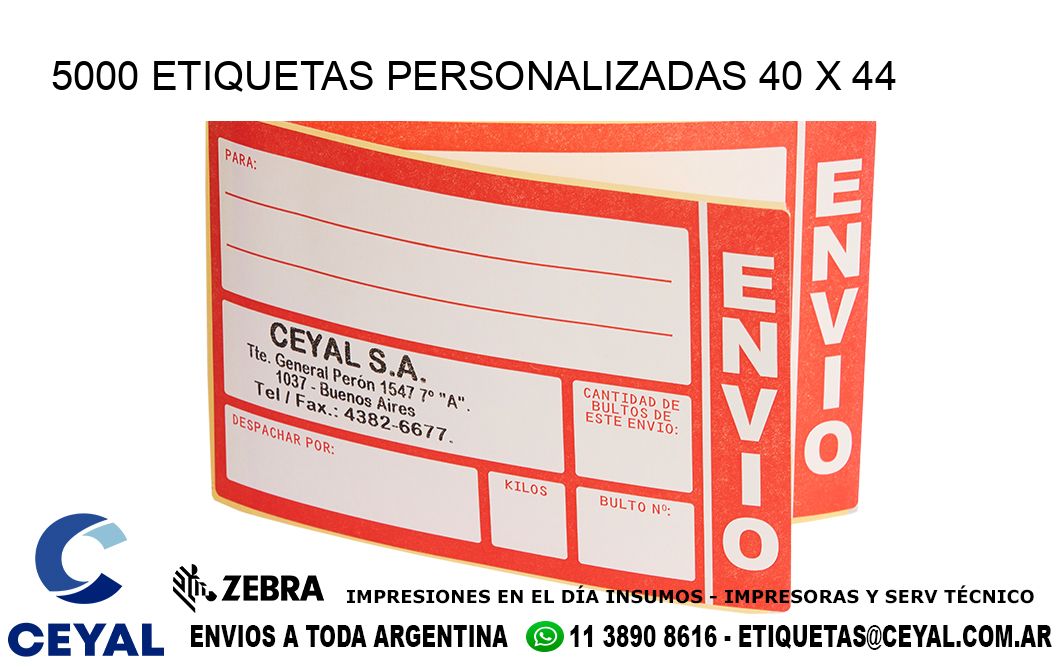 5000 ETIQUETAS PERSONALIZADAS 40 x 44