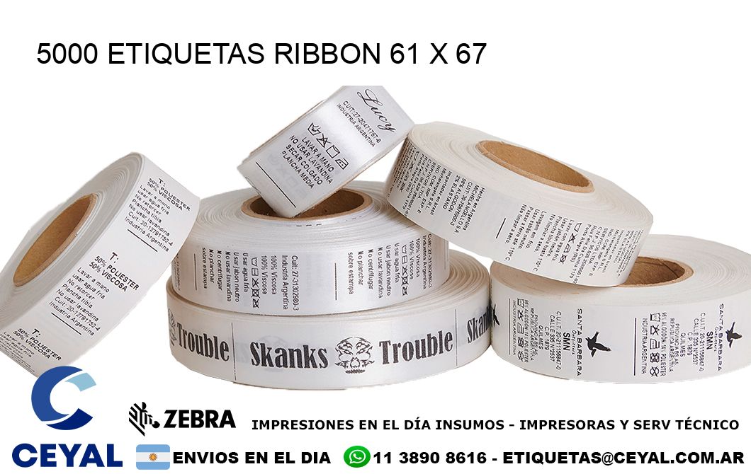 5000 ETIQUETAS RIBBON 61 x 67