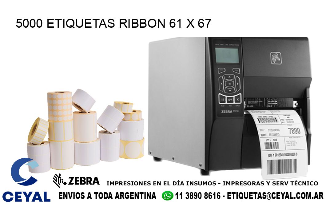 5000 ETIQUETAS RIBBON 61 x 67