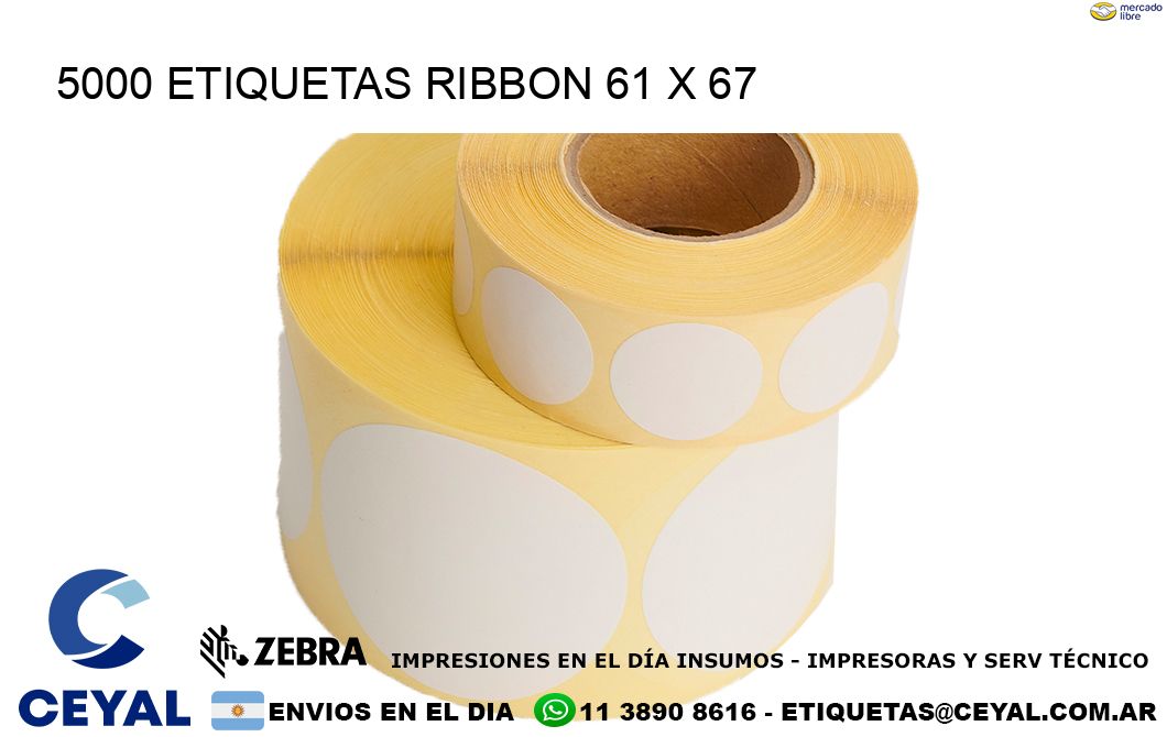 5000 ETIQUETAS RIBBON 61 x 67