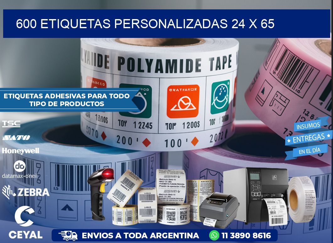 600 ETIQUETAS PERSONALIZADAS 24 x 65