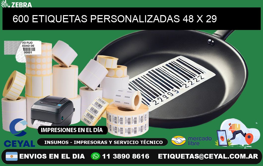 600 ETIQUETAS PERSONALIZADAS 48 x 29