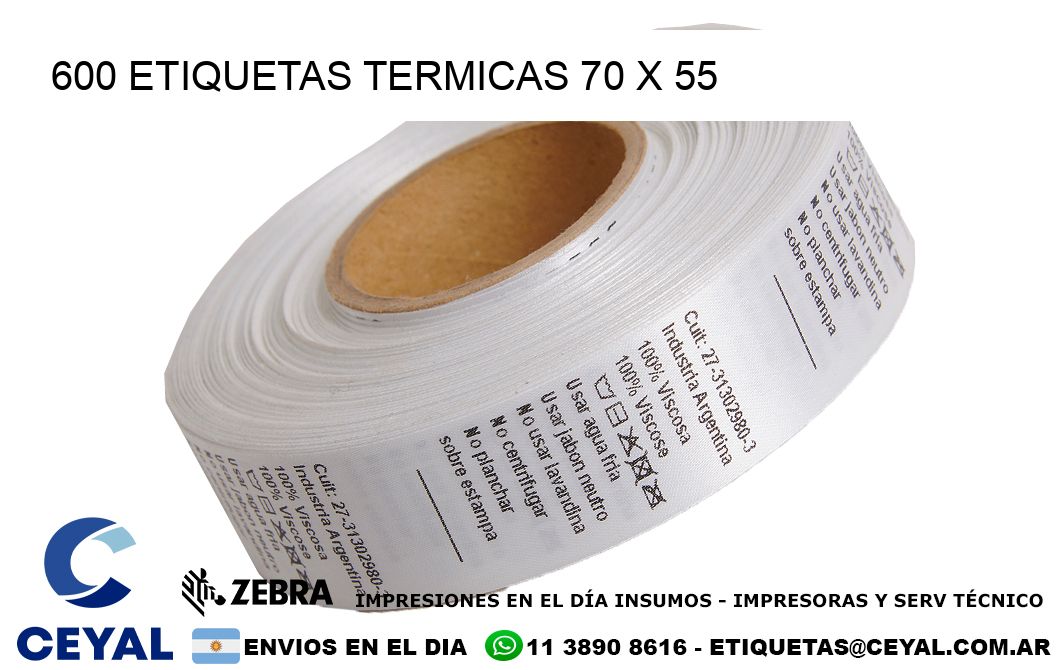 600 ETIQUETAS TERMICAS 70 x 55