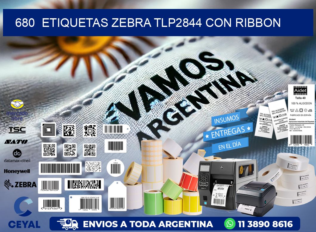 680  ETIQUETAS ZEBRA TLP2844 CON RIBBON