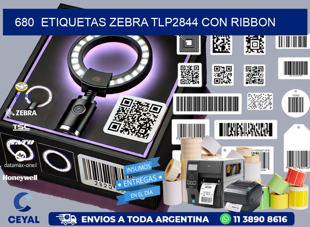 680  ETIQUETAS ZEBRA TLP2844 CON RIBBON