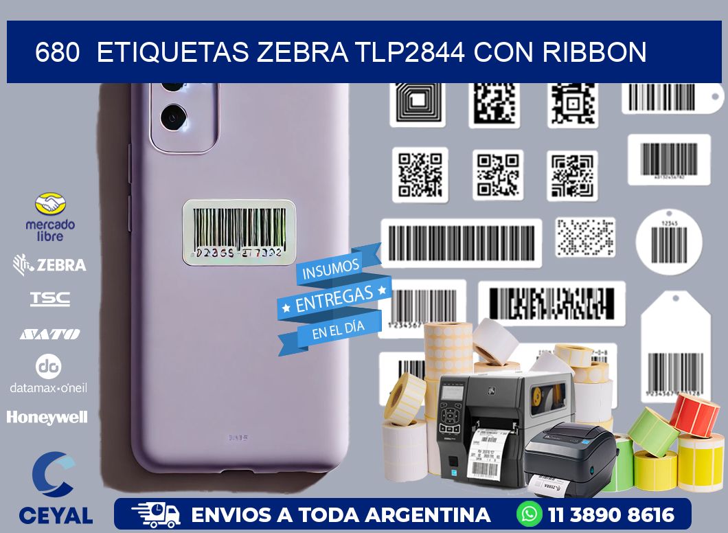 680  ETIQUETAS ZEBRA TLP2844 CON RIBBON