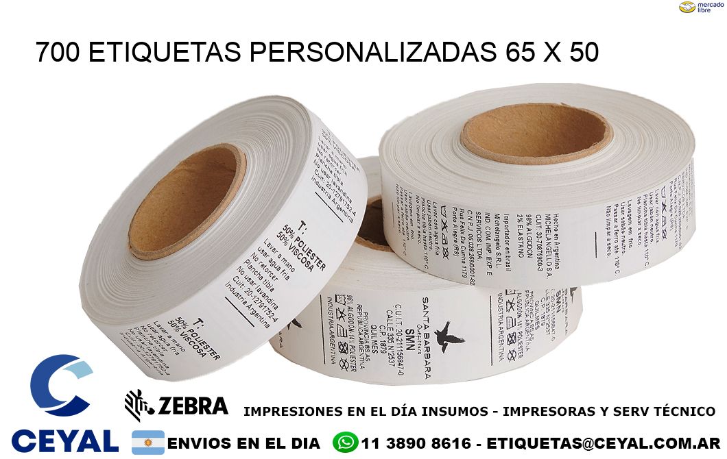 700 ETIQUETAS PERSONALIZADAS 65 x 50