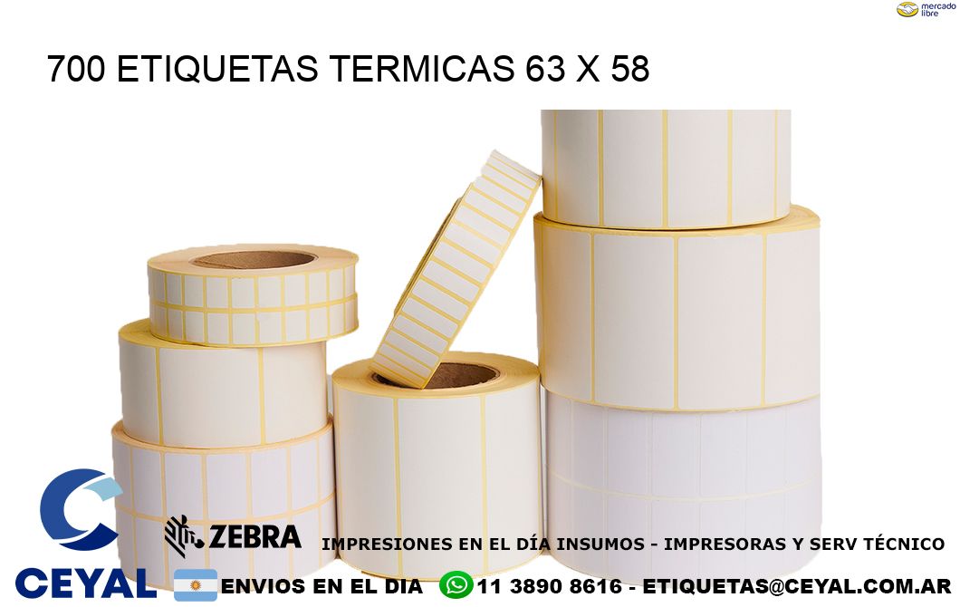 700 ETIQUETAS TERMICAS 63 x 58