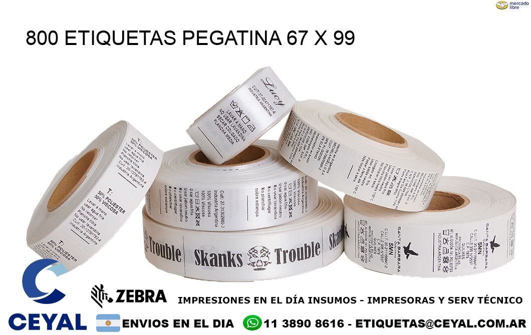 800 ETIQUETAS PEGATINA 67 x 99