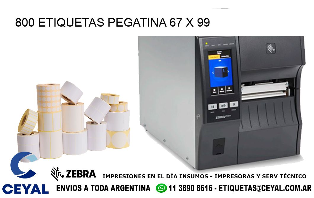 800 ETIQUETAS PEGATINA 67 x 99