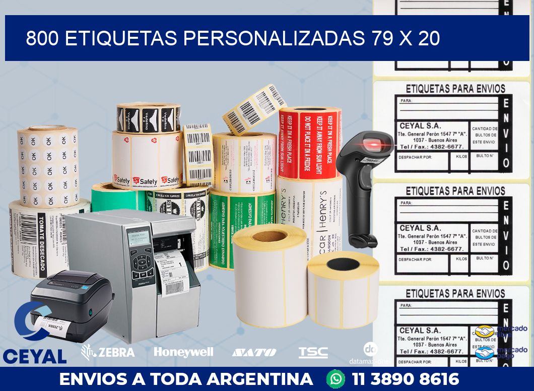 800 ETIQUETAS PERSONALIZADAS 79 x 20