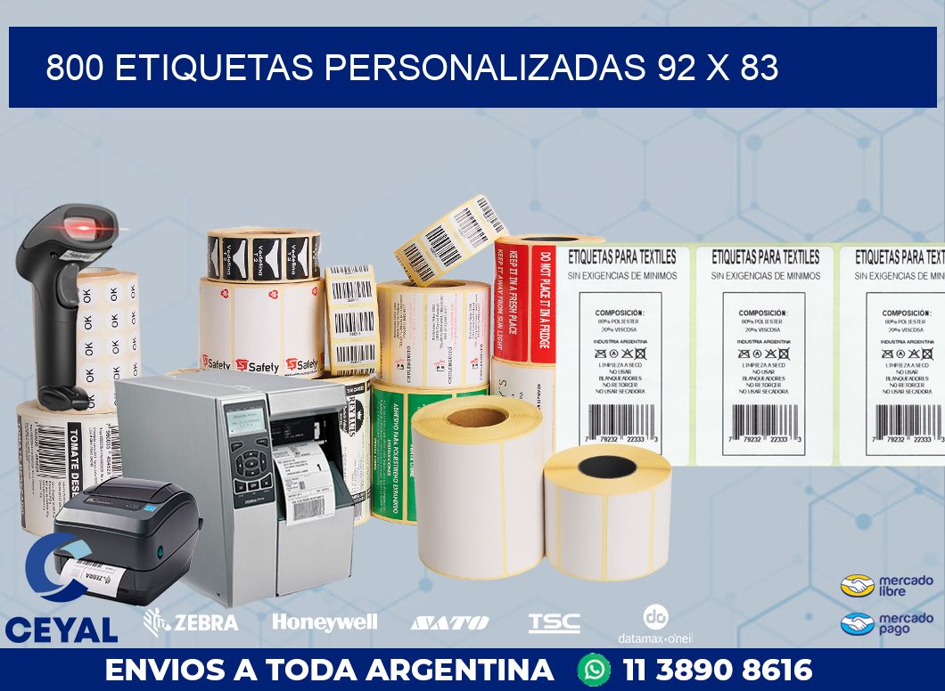 800 ETIQUETAS PERSONALIZADAS 92 x 83