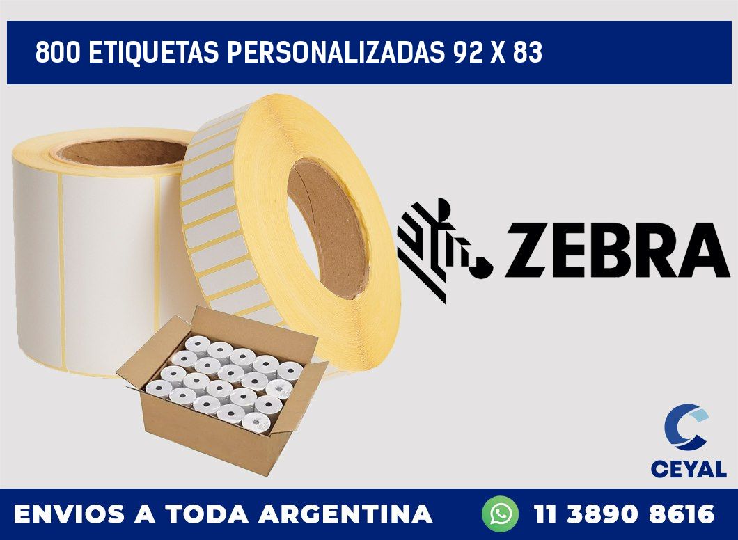 800 ETIQUETAS PERSONALIZADAS 92 x 83
