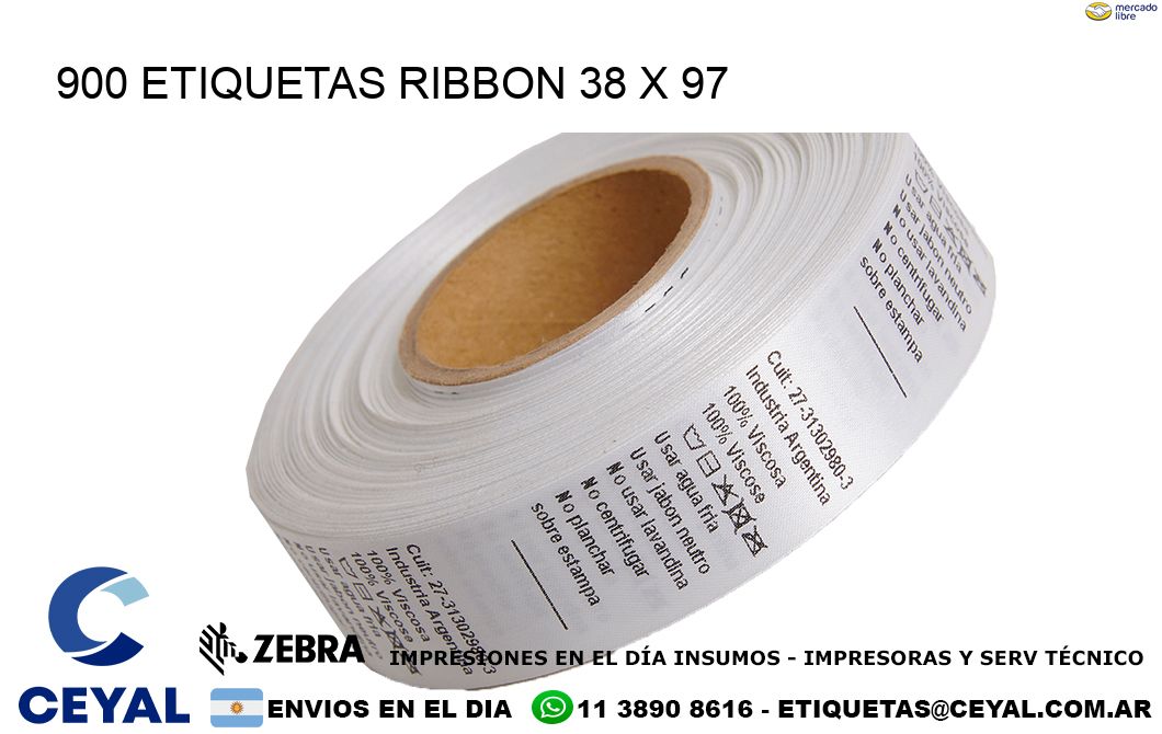 900 ETIQUETAS RIBBON 38 x 97