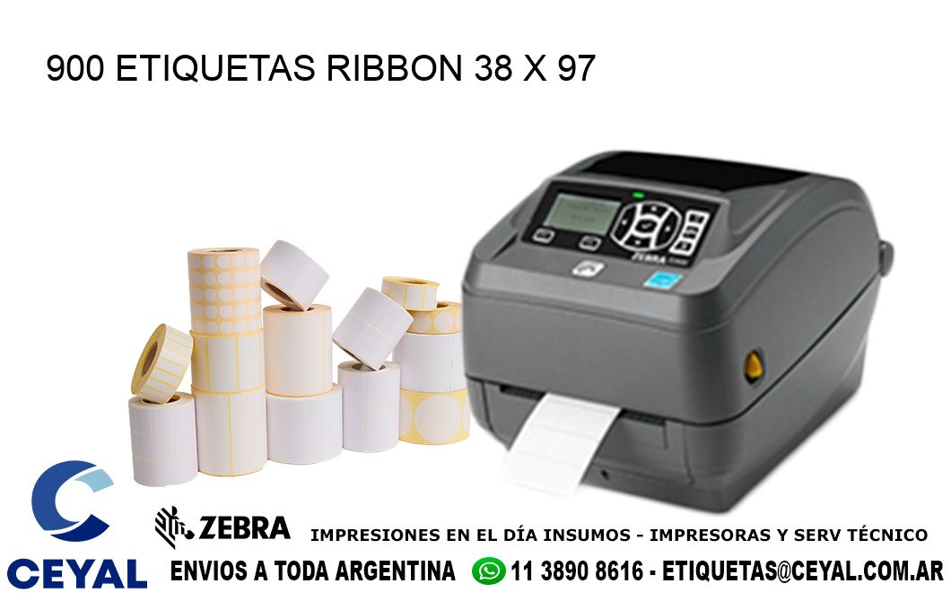 900 ETIQUETAS RIBBON 38 x 97