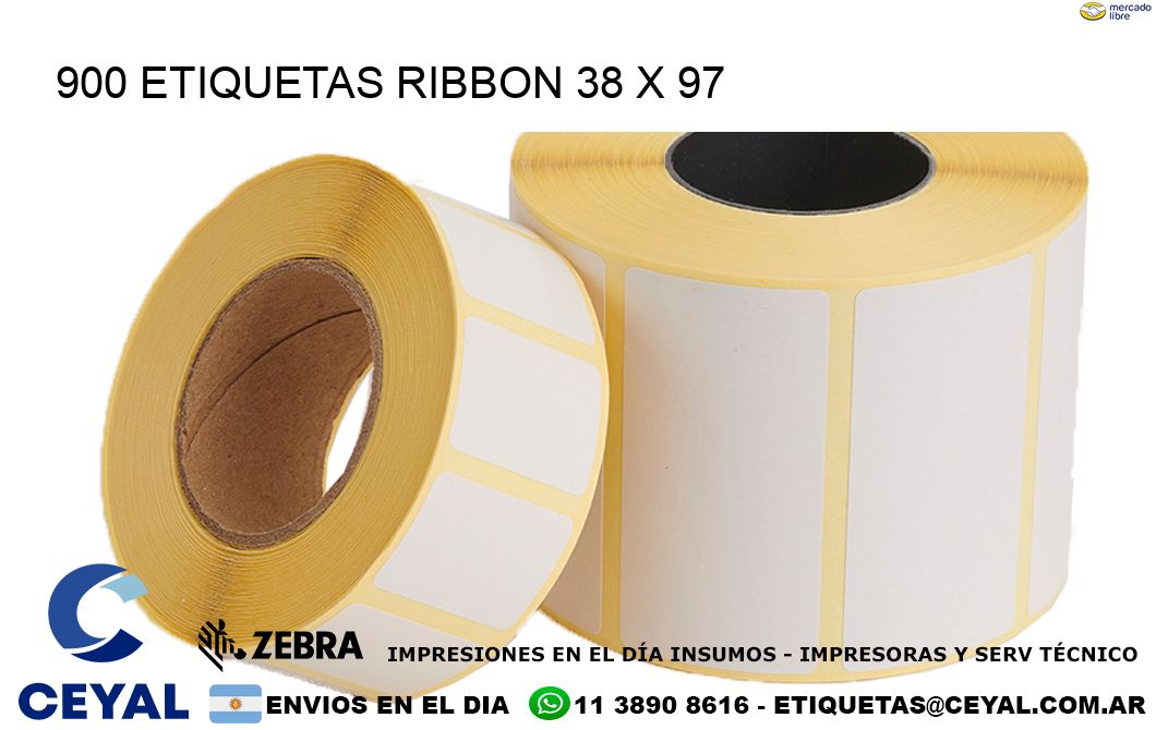 900 ETIQUETAS RIBBON 38 x 97