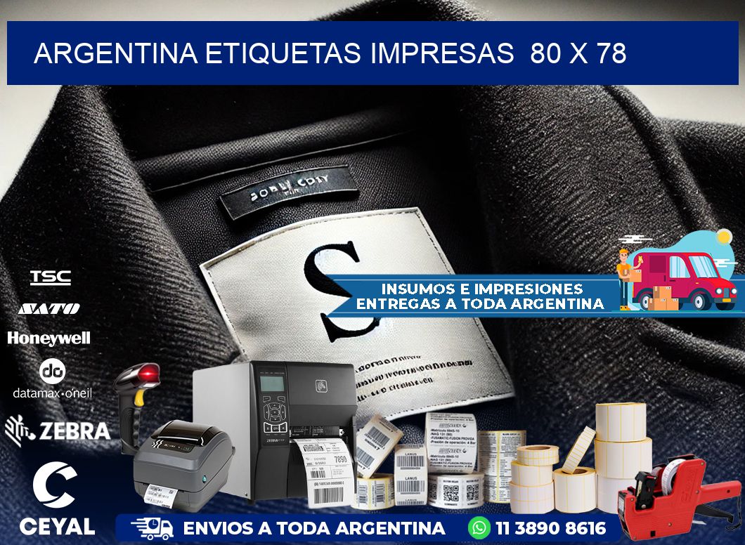 ARGENTINA ETIQUETAS IMPRESAS  80 x 78