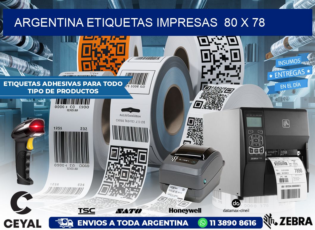 ARGENTINA ETIQUETAS IMPRESAS  80 x 78