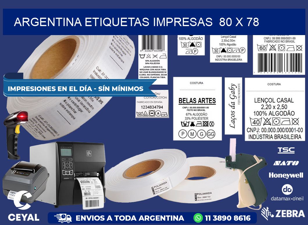 ARGENTINA ETIQUETAS IMPRESAS  80 x 78