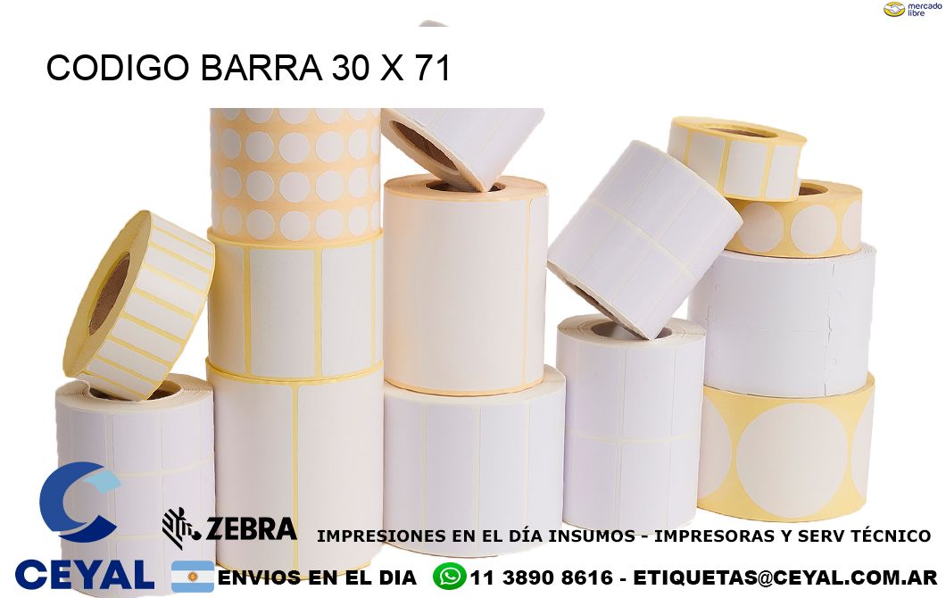 CODIGO BARRA 30 x 71