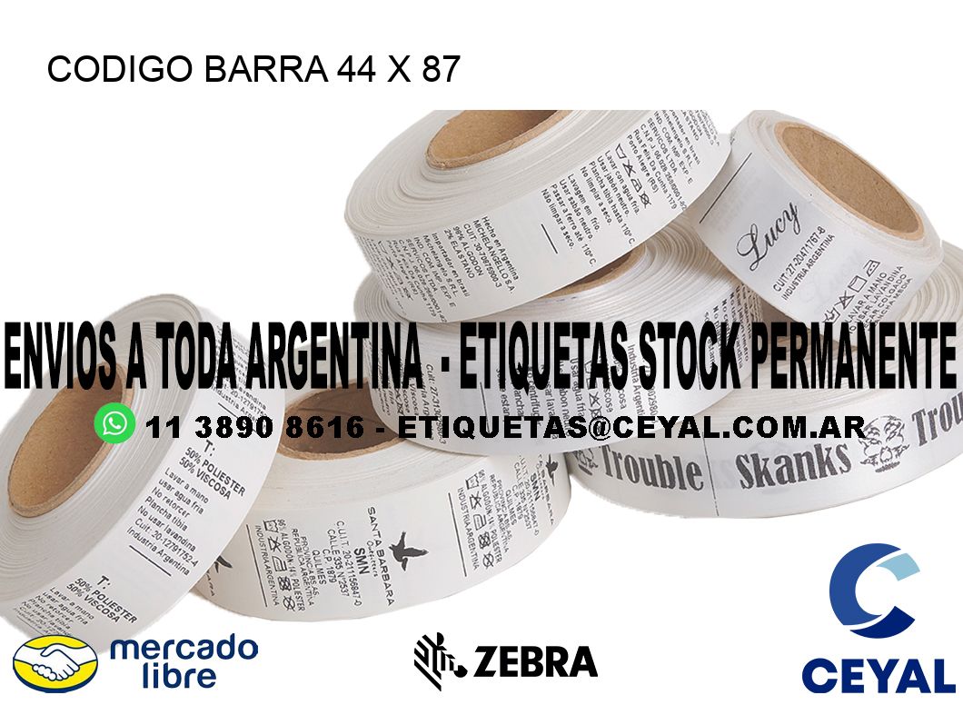 CODIGO BARRA 44 x 87