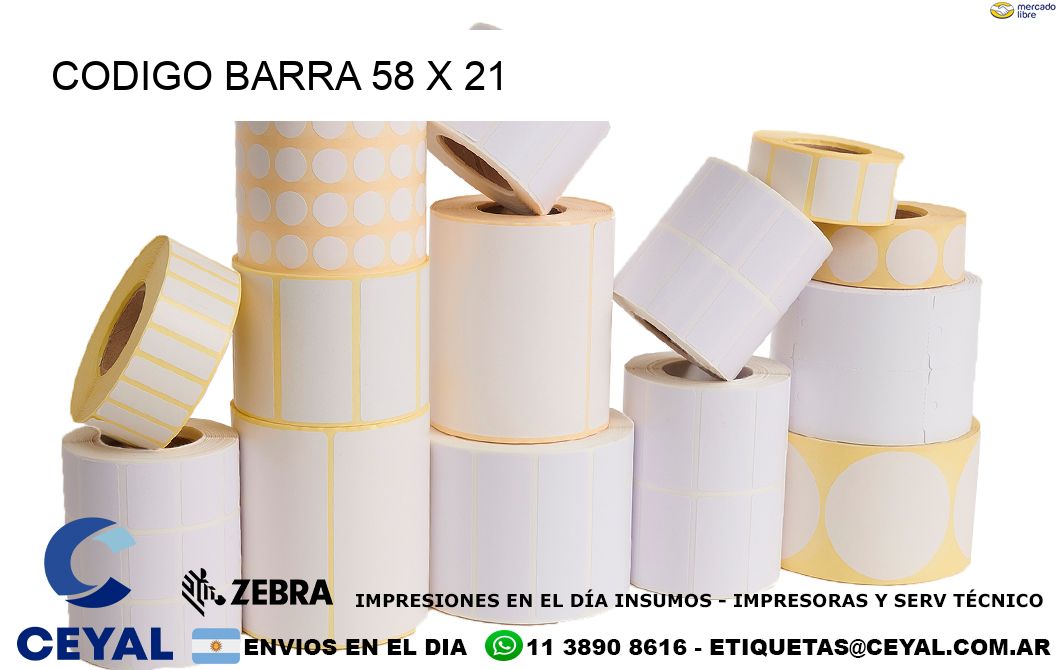CODIGO BARRA 58 x 21