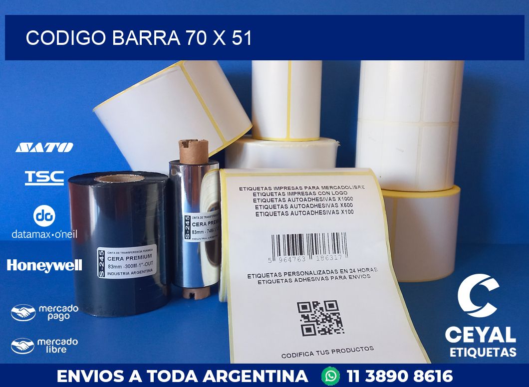 CODIGO BARRA 70 x 51