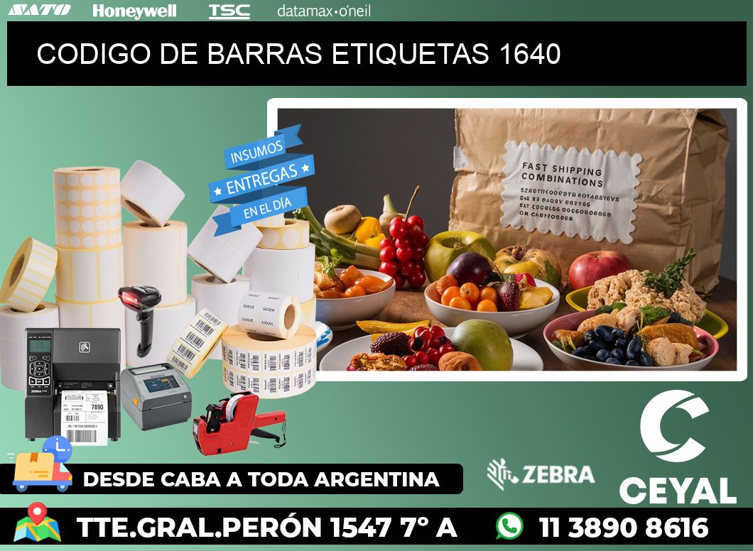 CODIGO DE BARRAS ETIQUETAS 1640