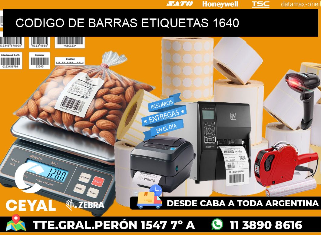 CODIGO DE BARRAS ETIQUETAS 1640