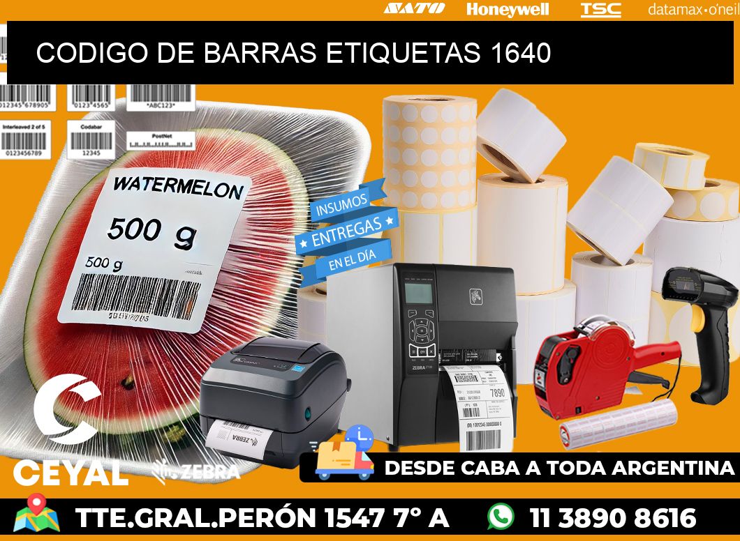 CODIGO DE BARRAS ETIQUETAS 1640