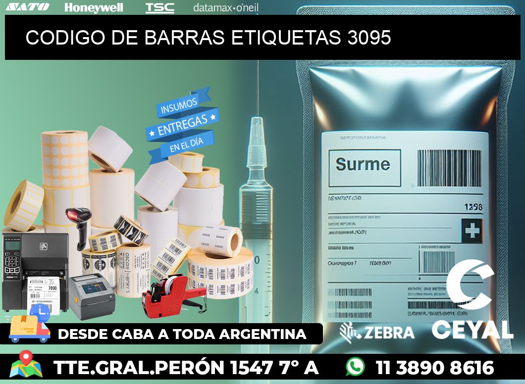CODIGO DE BARRAS ETIQUETAS 3095