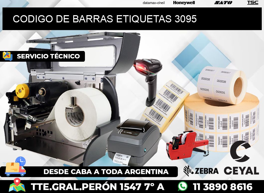 CODIGO DE BARRAS ETIQUETAS 3095