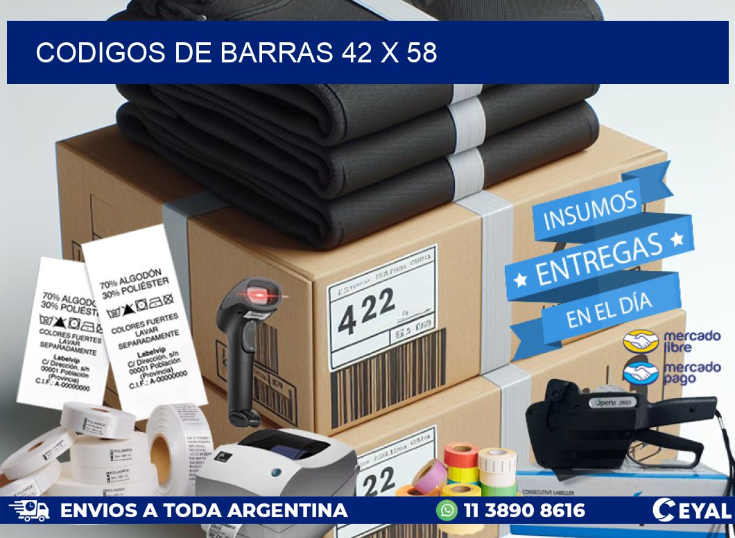 CODIGOS DE BARRAS 42 x 58