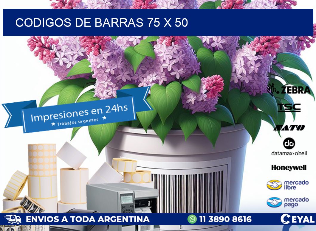 CODIGOS DE BARRAS 75 x 50