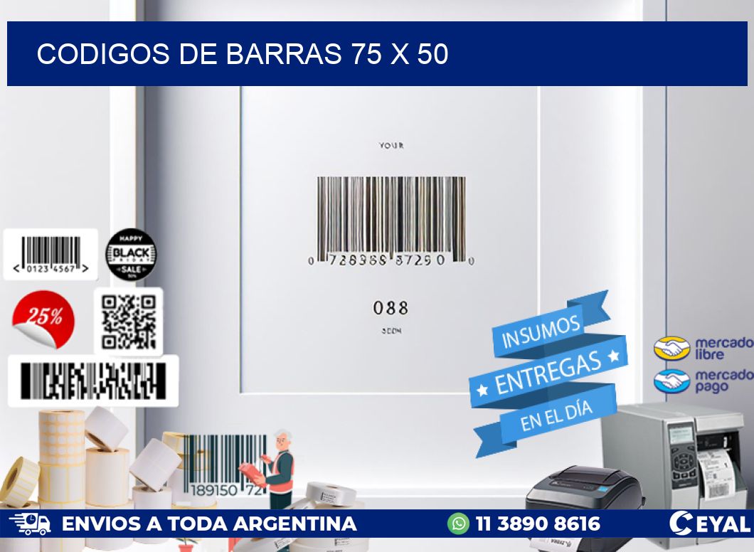 CODIGOS DE BARRAS 75 x 50