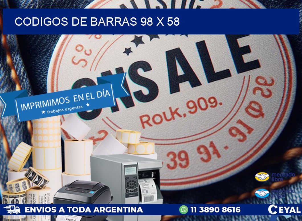 CODIGOS DE BARRAS 98 x 58