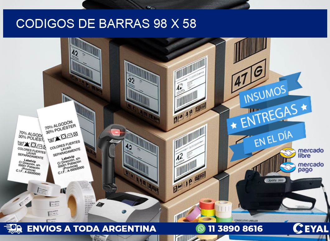 CODIGOS DE BARRAS 98 x 58