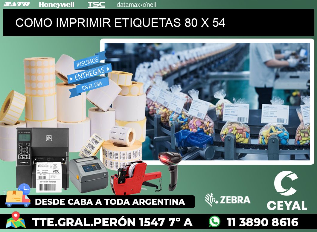 COMO IMPRIMIR ETIQUETAS 80 x 54