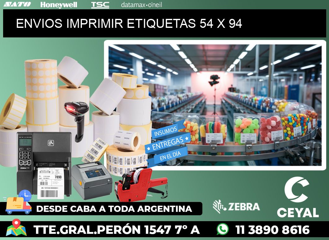 ENVIOS IMPRIMIR ETIQUETAS 54 x 94