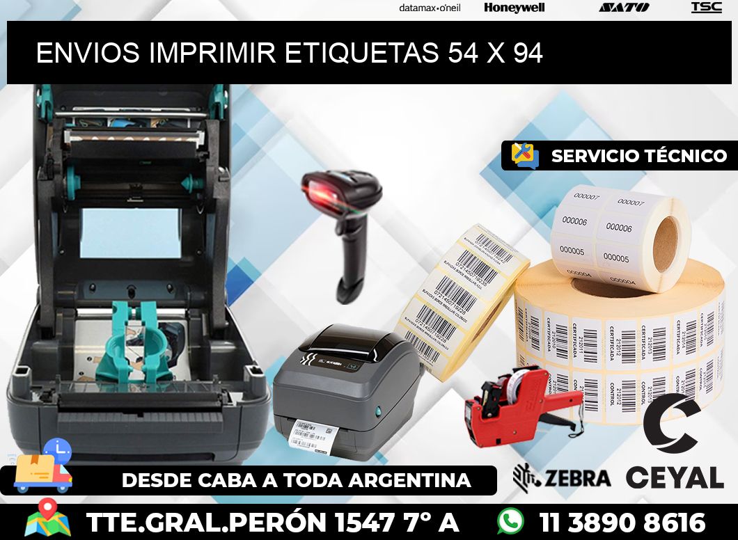 ENVIOS IMPRIMIR ETIQUETAS 54 x 94
