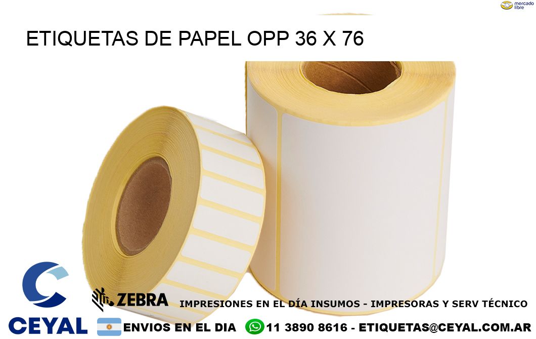 ETIQUETAS DE PAPEL OPP 36 x 76