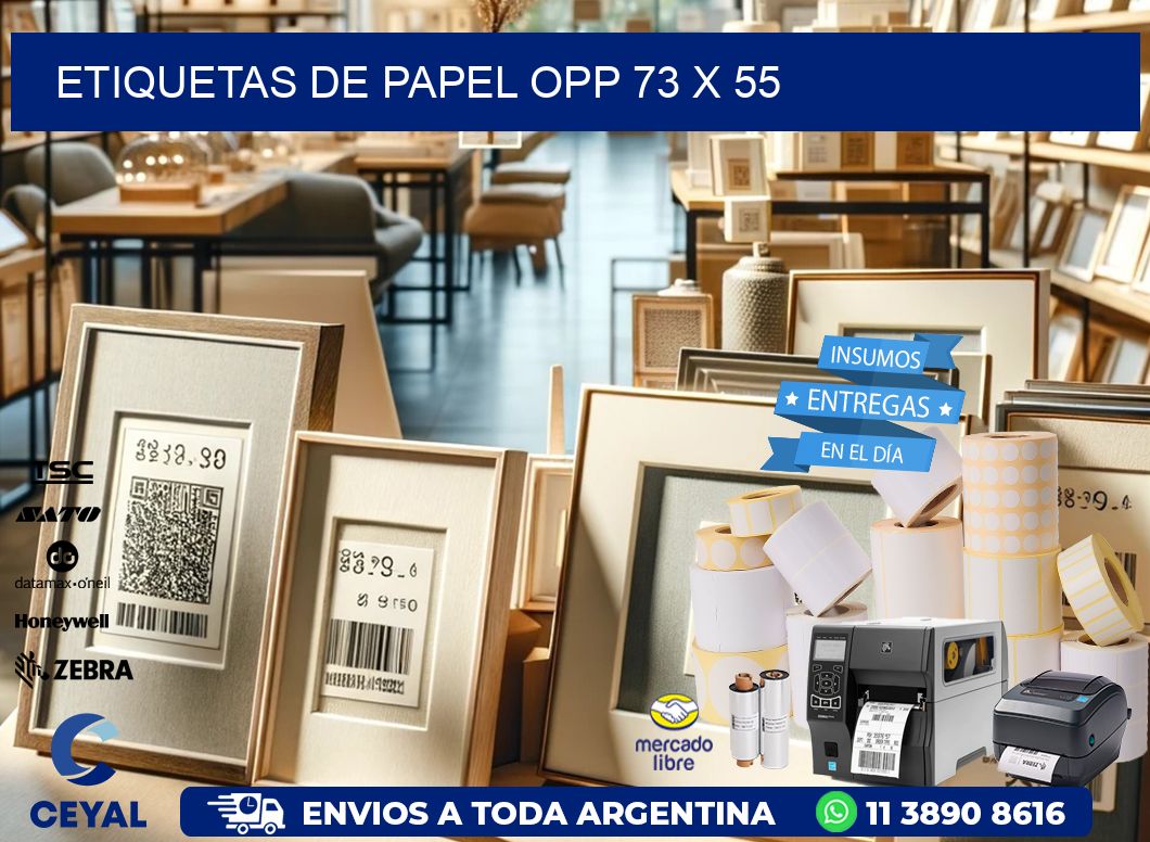 ETIQUETAS DE PAPEL OPP 73 x 55