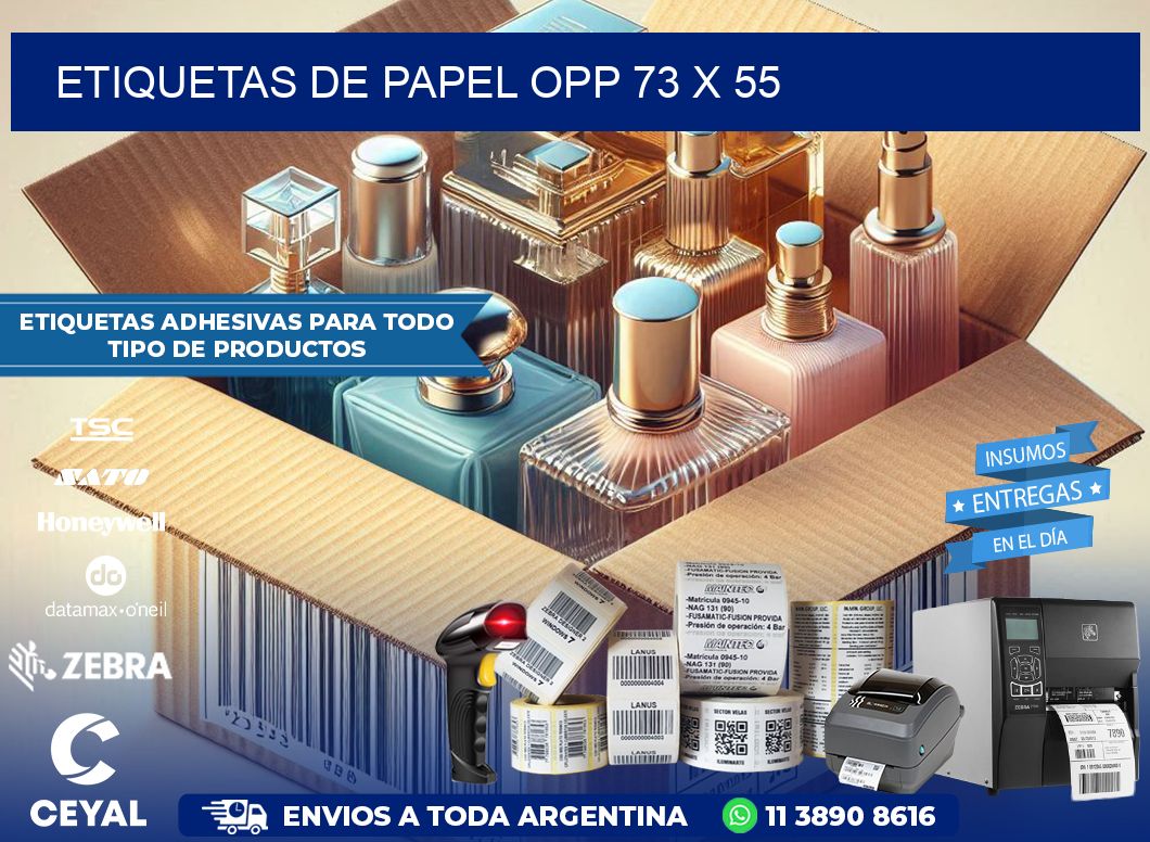 ETIQUETAS DE PAPEL OPP 73 x 55