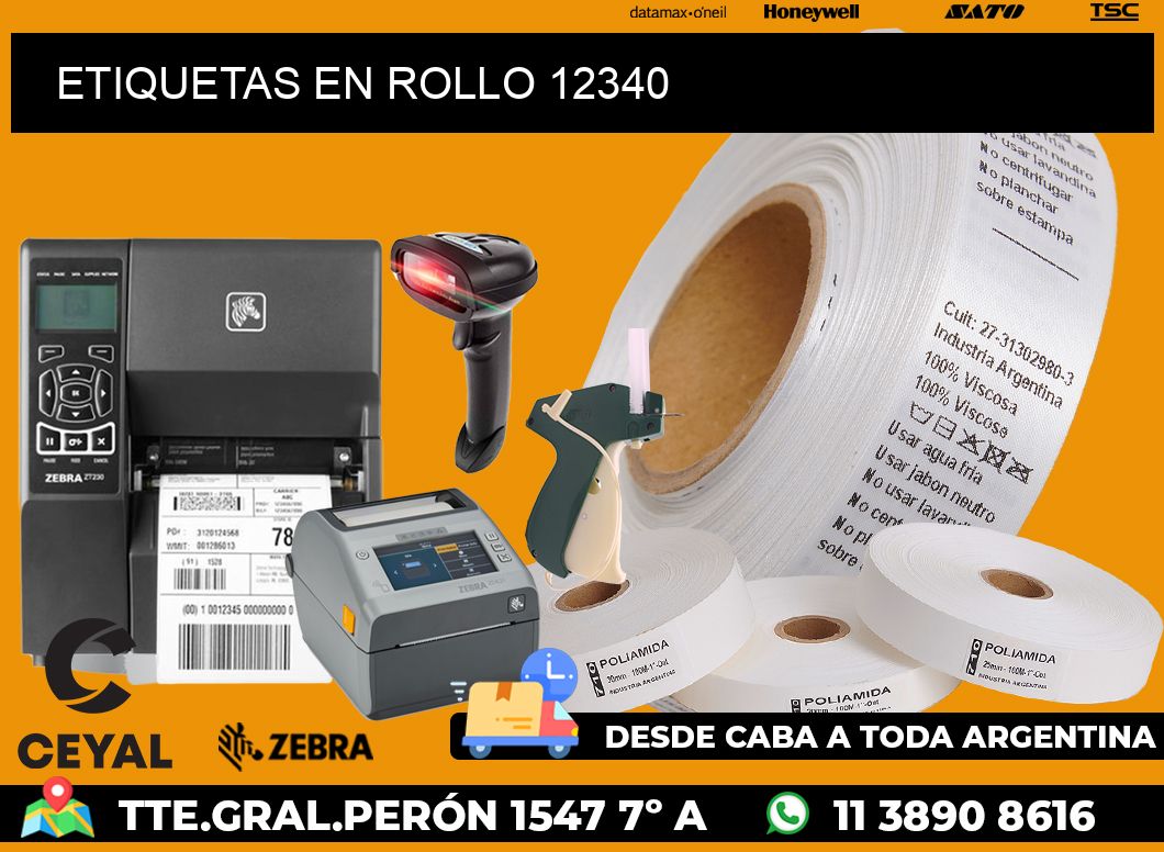 ETIQUETAS EN ROLLO 12340